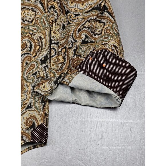 Tallia Dress Shirt Mens XL. Paisley Hounds Tooth. Polyester & Spandex Button Up. - Picture 4 of 8